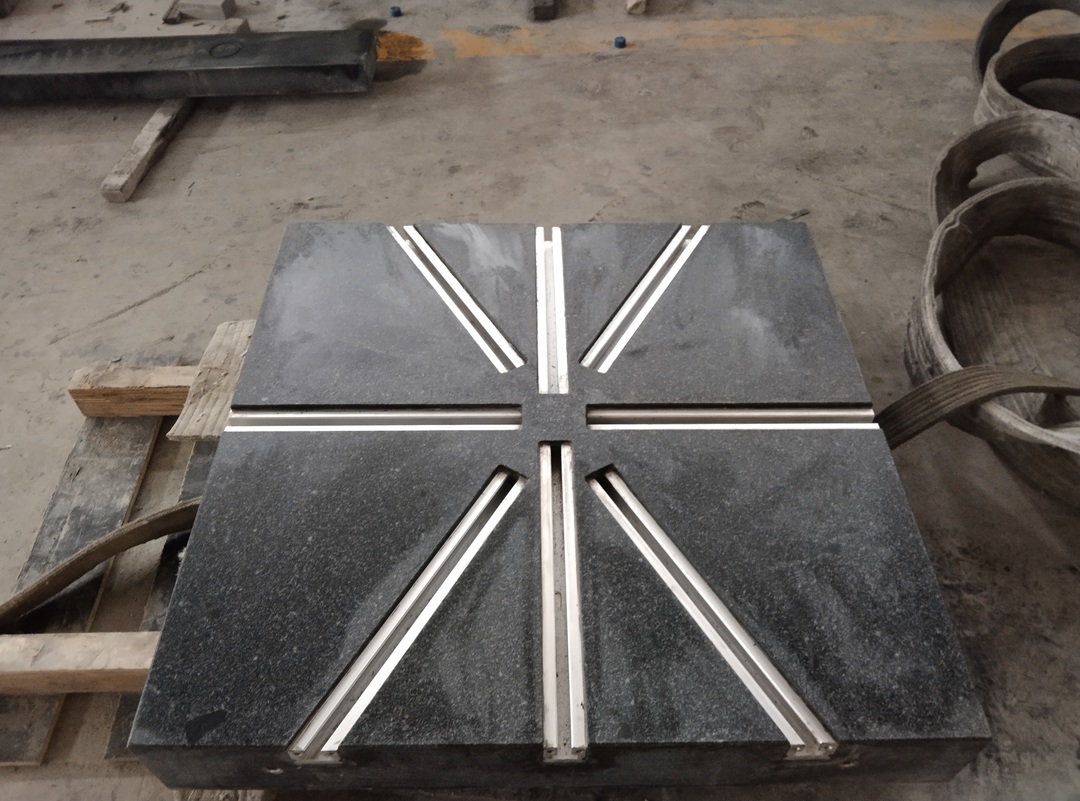 Granite mechanical component drilling and slotting platform